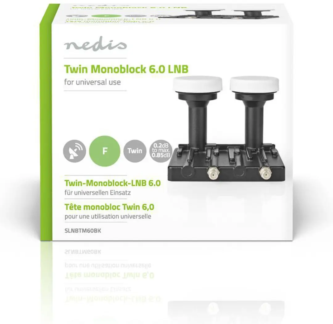 Nedis LNB Twin Monoblock 6° SLNBTM60BK - Zwart