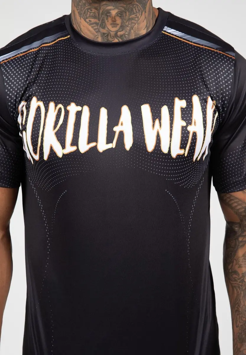 Gorilla Wear Clayton T-shirt - Zwart/Goud S - afbeelding 6 van 6