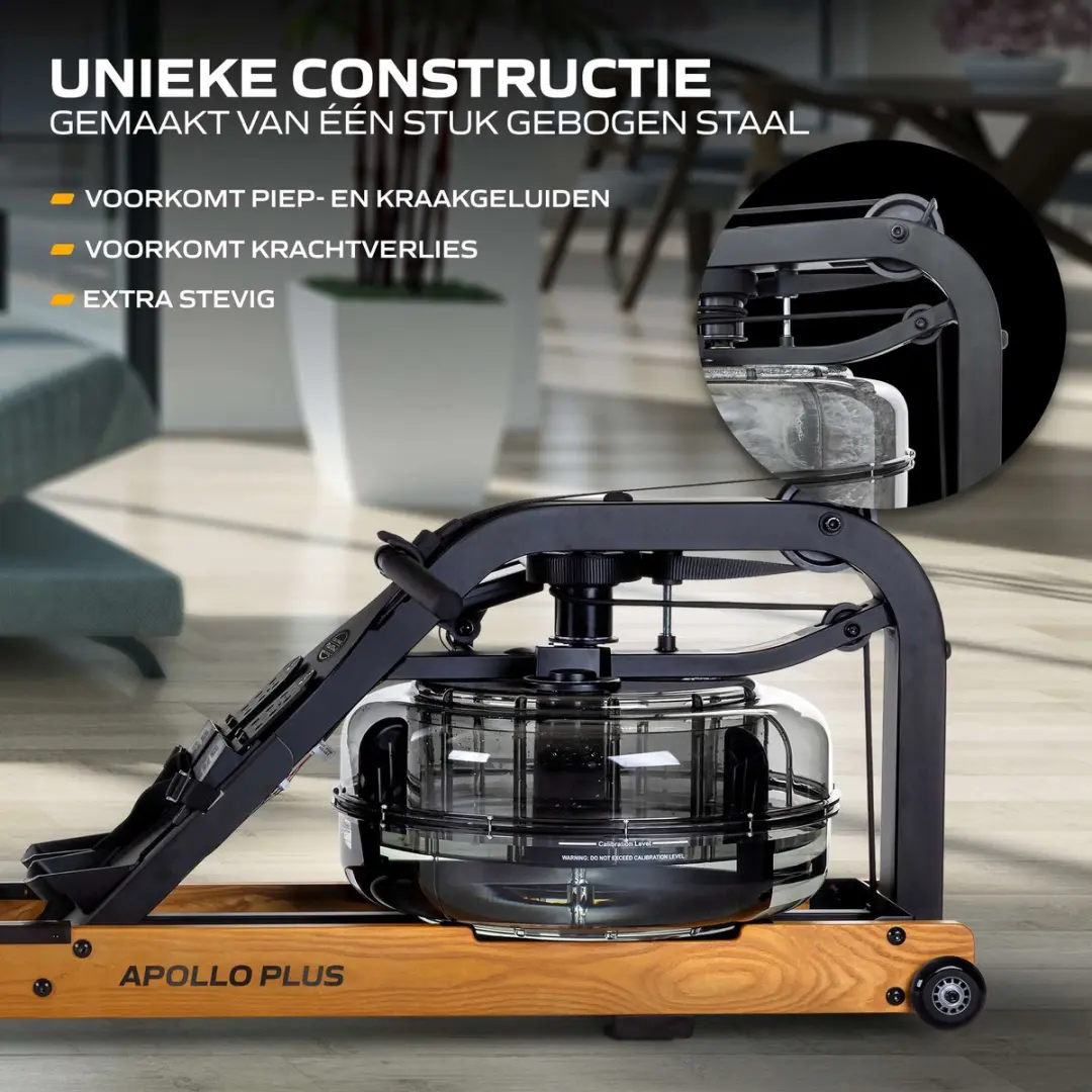 Fluid Rower Apollo Plus Roeimachine - 4 Weerstanden - Waterweerstand - Zwart