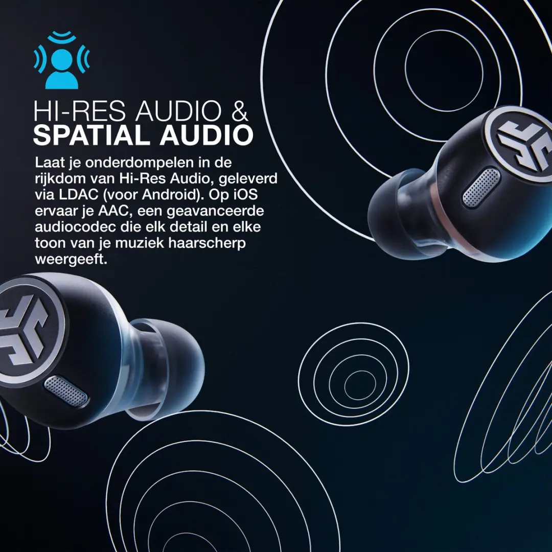 JLab Epic Lab Edition IEUEBELABRBLK82 Oordopjes - Active Noise Cancelling - 54u Batterij - Zwart
