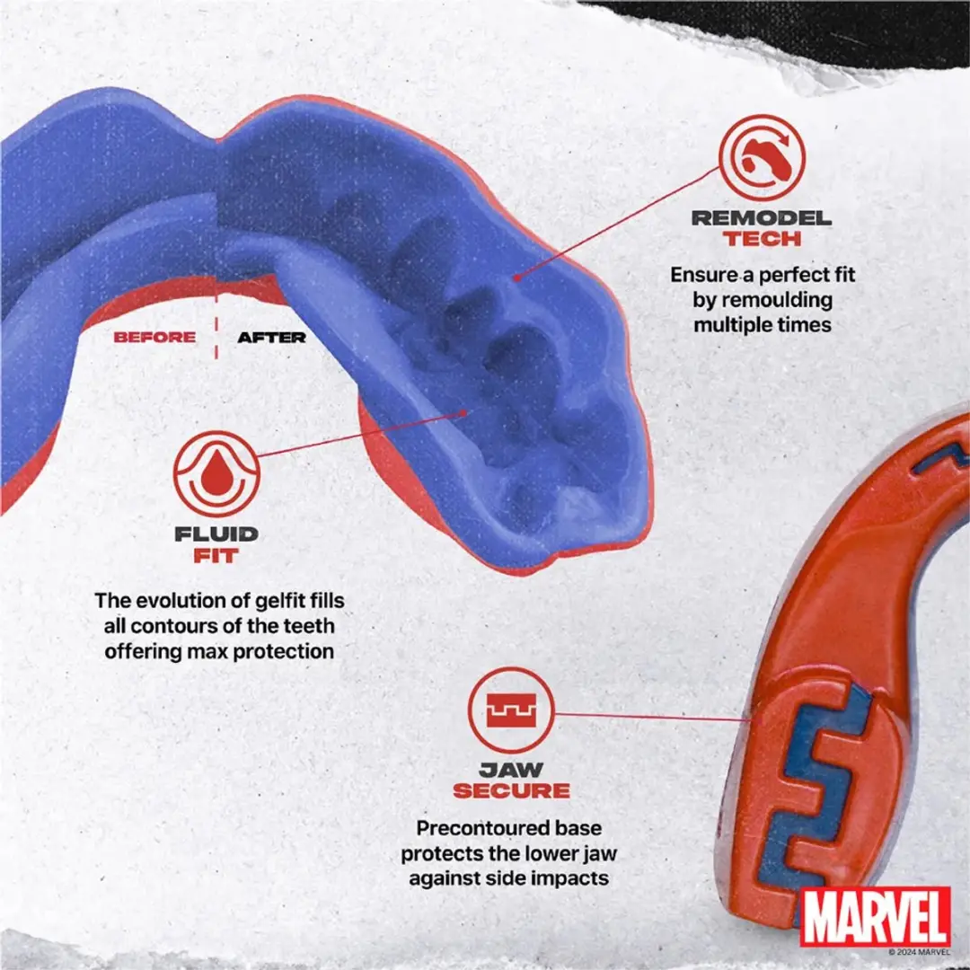 Safejawz Captain Marvel Mouthguard - Rood