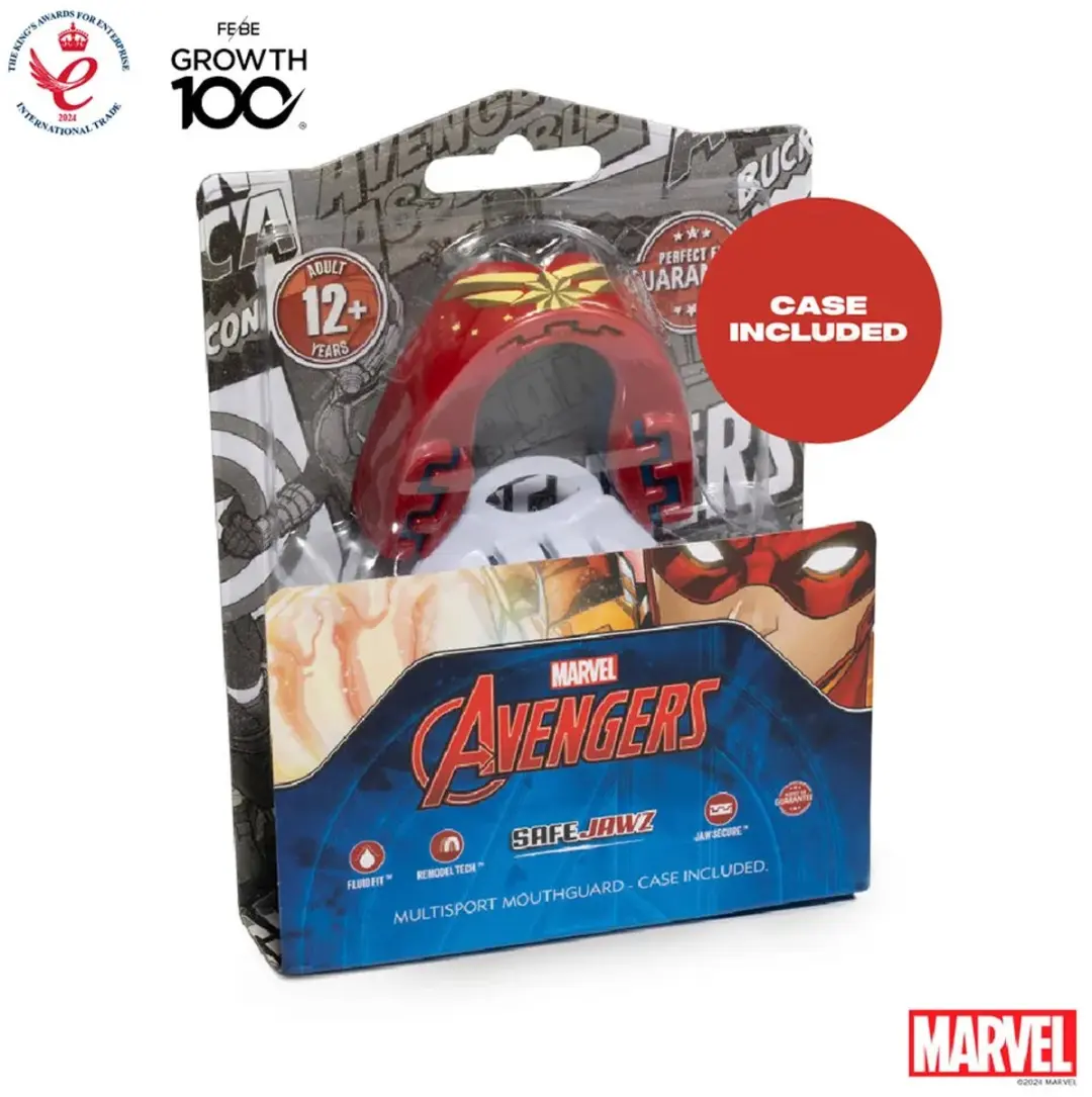 Safejawz Captain Marvel Mouthguard - Rood - afbeelding 6 van 6