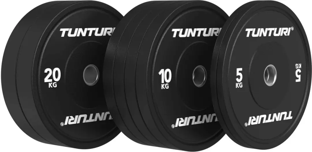 Tunturi Platinum Halterschijven 45cm - 90kg Set - Zwart