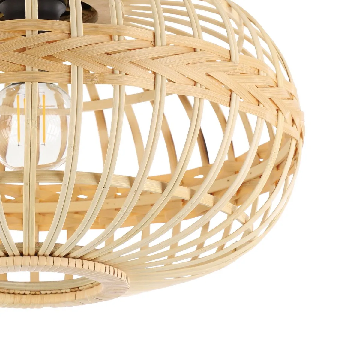 Eglo Amsfield Plafondlamp E27 - Ø45cm - Hout/Bamboe Bruin/Zwart - afbeelding 6 van 6