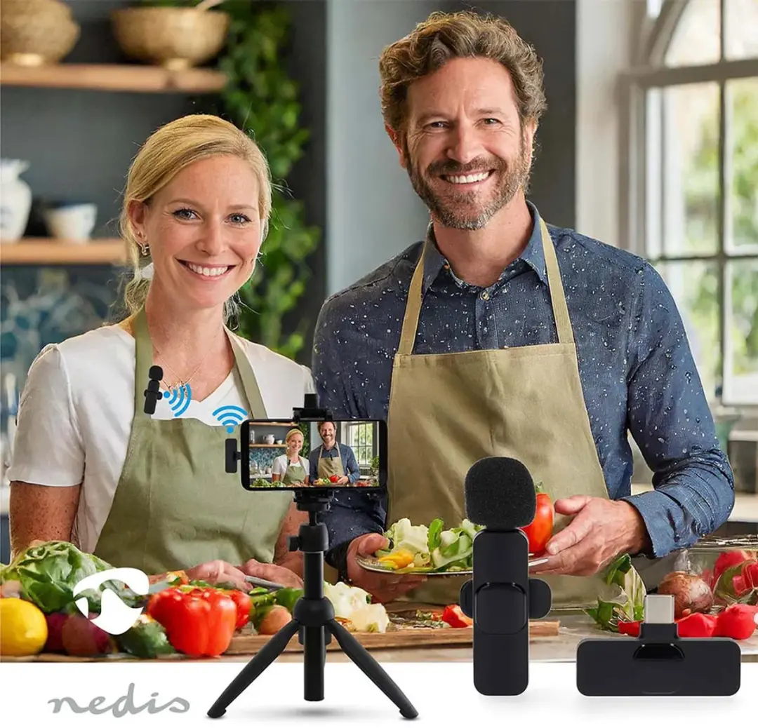 Nedis MICW110BK Draadloze USB-C Microfoon - Zwart