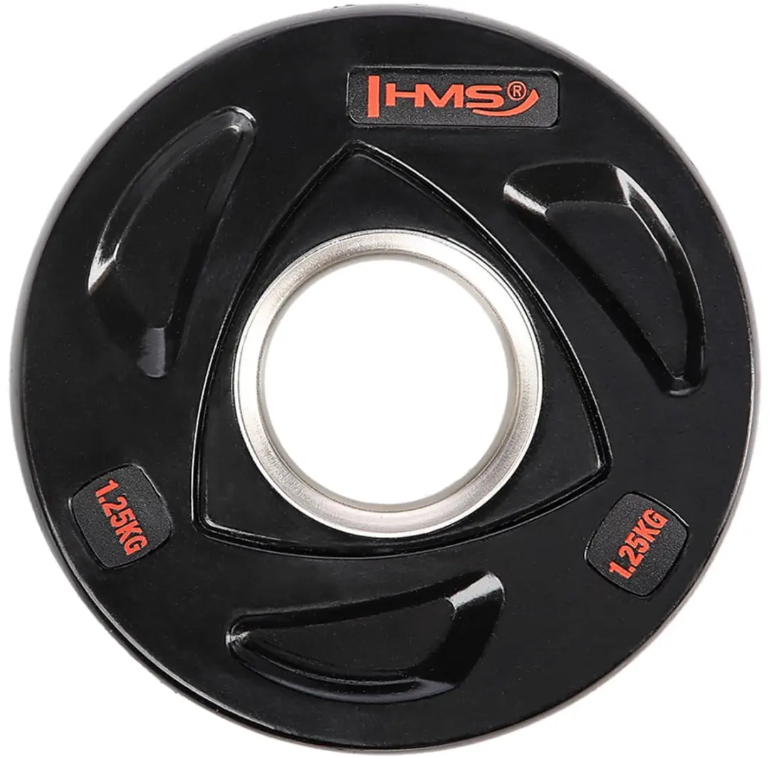 HMS TOX Olympische Gewichtsplaat 15 kg - Rubbercoating Zwart