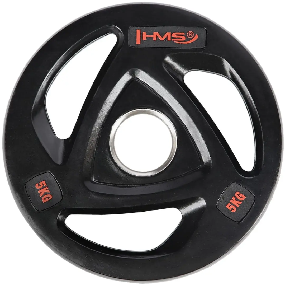 HMS TOX Olympische Gewichtsplaat 15 kg - Rubbercoating Zwart