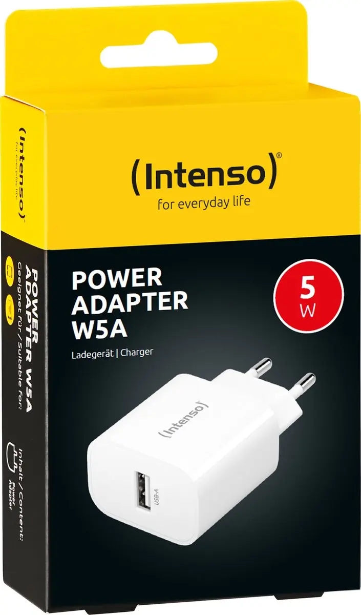 Intenso W5A 5W USB-A Adapter - Wit