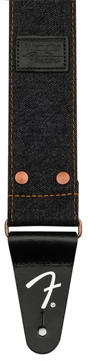 Fender Wrangler Riveted Denim Gitaarband - Zwart