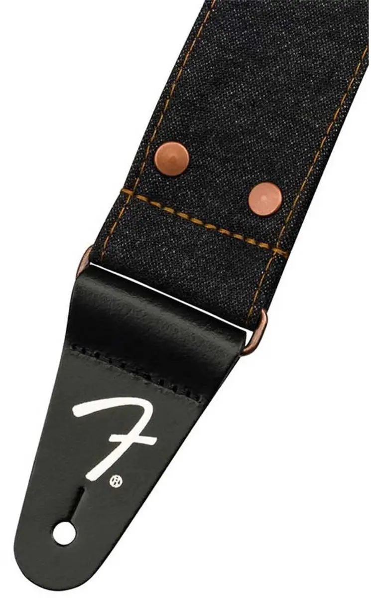 Fender Wrangler Riveted Denim Gitaarband - Zwart