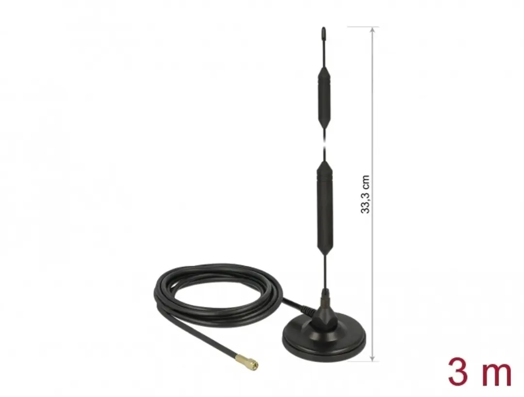 Delock Antenne GSM Quad Band SMA 5dBi 3m