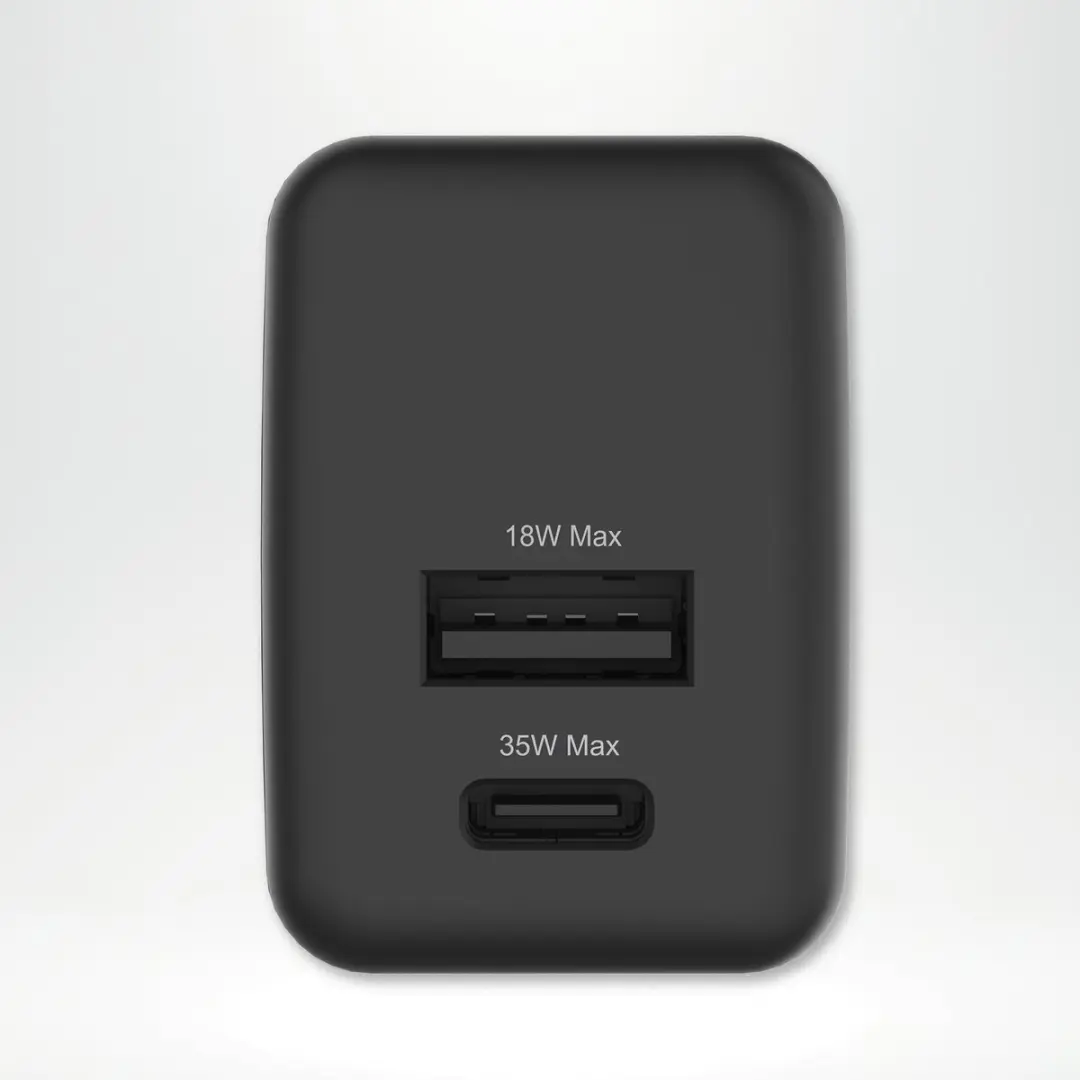 Imoshion SH00093326 USB C/USB A Adapter 35W - 3 Poorten - Zwart