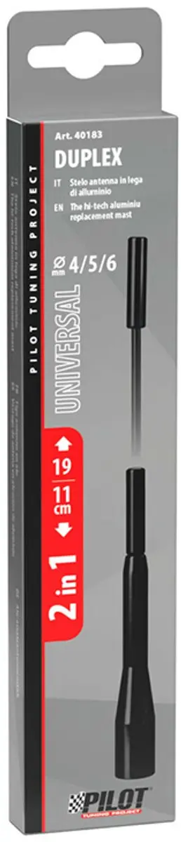 Lampa Duplex Telescopische Antenne Mast 11-19cm - Zwart