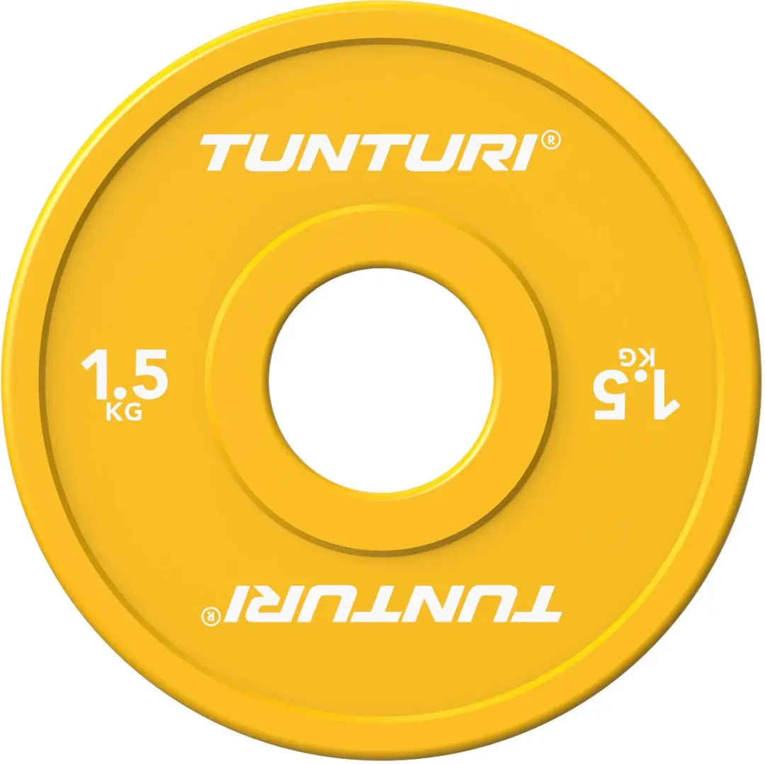 Tunturi Platinum Fractional Bumperplates Geel - 1.5kg - 2 Stuks