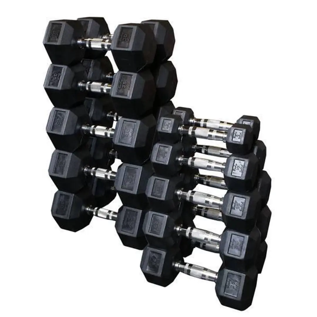 Body-Solid Hexagon Dumbbels Paar 47.5 KG - Zwart