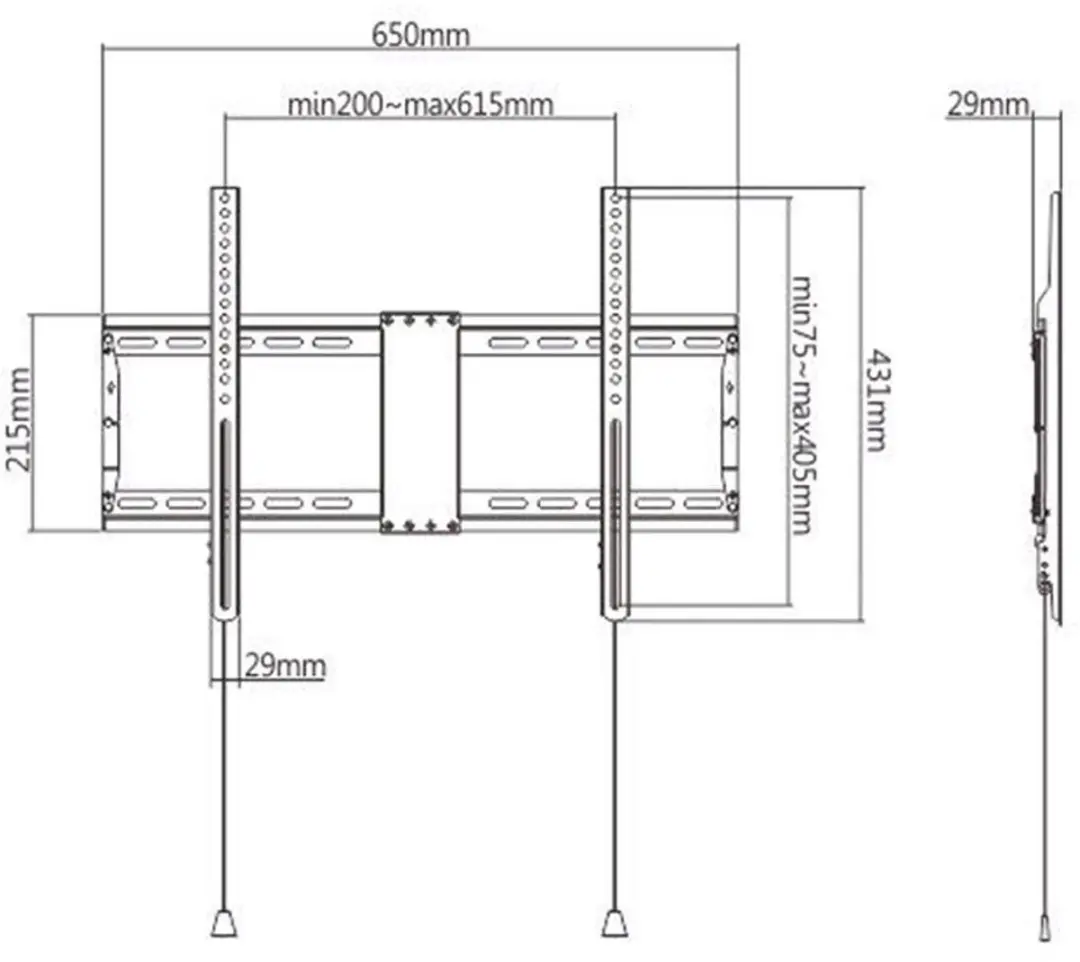 Gembird WM-80F-01 Ultra Slim TV Wandbeugel 37-80" - Vast - VESA 600x400 - Zwart