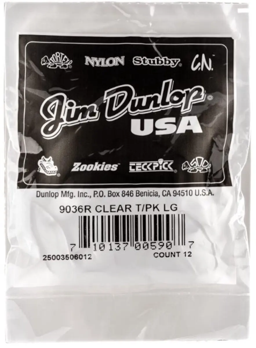 Dunlop Duimplectrum Clear Plastic - Large - 3 Stuks