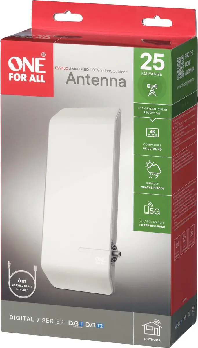 One For All DVB-T Full HD Buitenantenne SV 9450 - 44dB - Wit