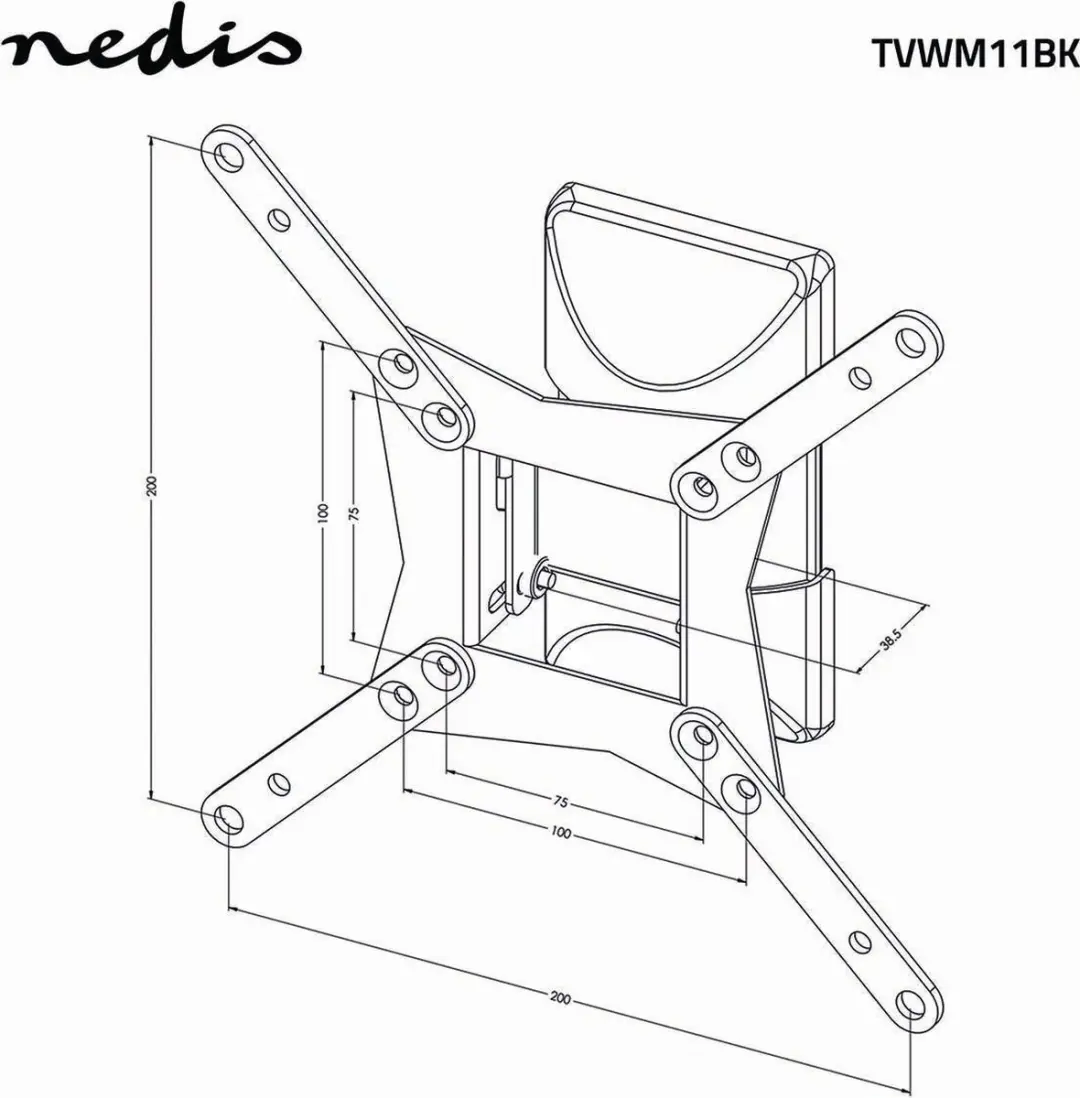 Nedis TVWM11BK TV-Muurbeugel 32" - Zwart