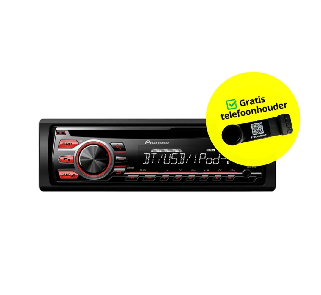 Pioneer DEH-09BT Autoradio - Enkel DIN - 4x50W - Zwart