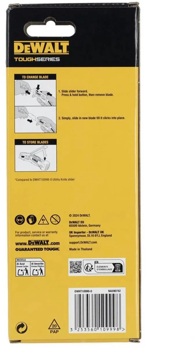 DeWalt ToughSeries DWHT10999-0 Universeel Mes - 1 Stuk
