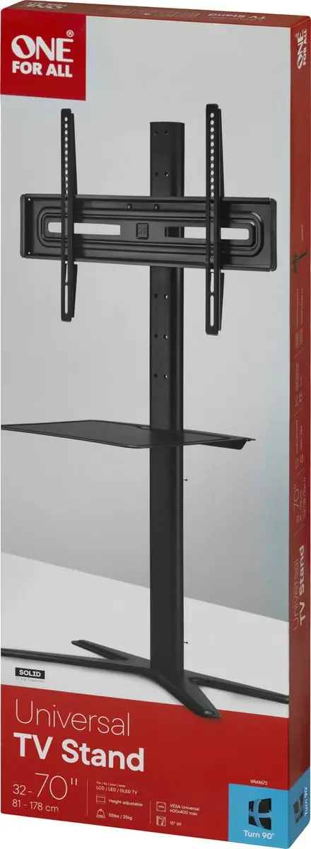 One For All WM4672 TV Wandbeugel VESA 200x100mm - 32-70 Inch - Zwart
