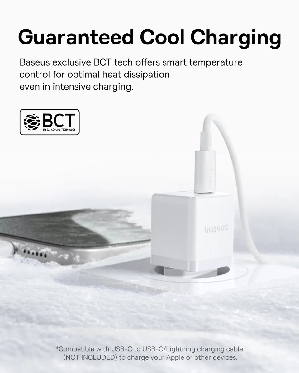 Baseus P10111608213-01 USB-C Adapter 20W - 2 Poorten - Wit