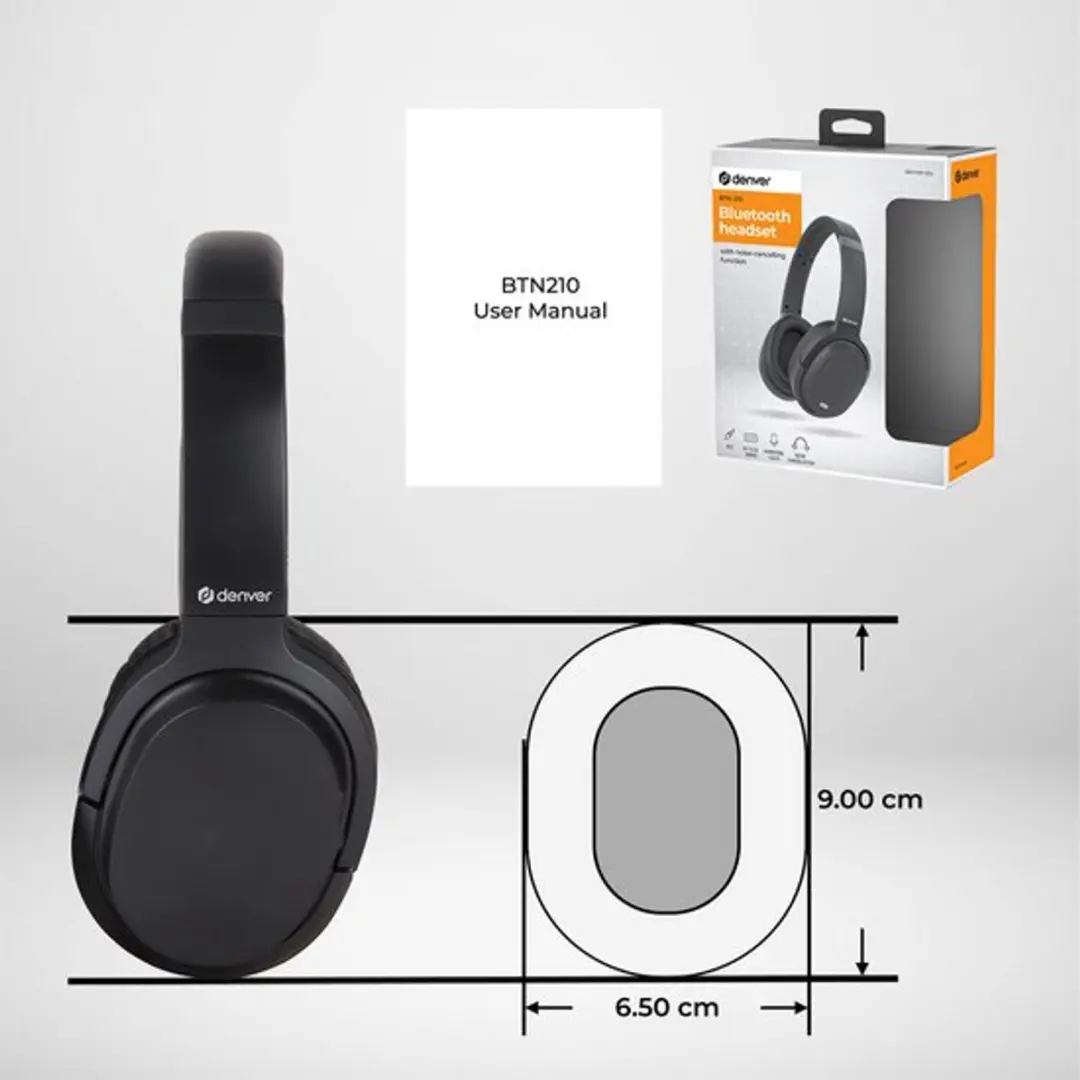 Denver 2-in-1 Bluetooth Koptelefoon - Active Noise Canceling - Zwart