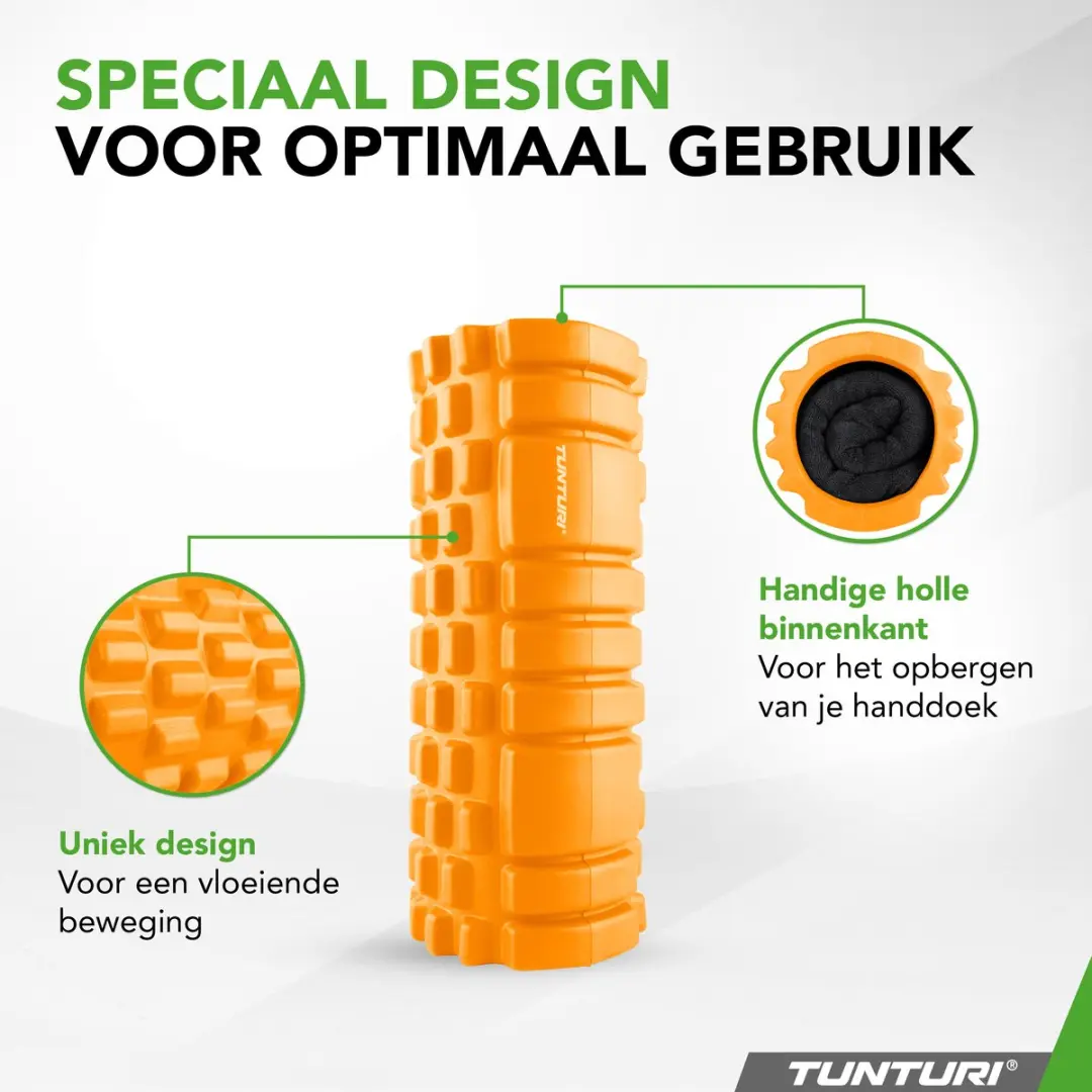 Tunturi Yoga Grid Foam Roller 33cm - Oranje