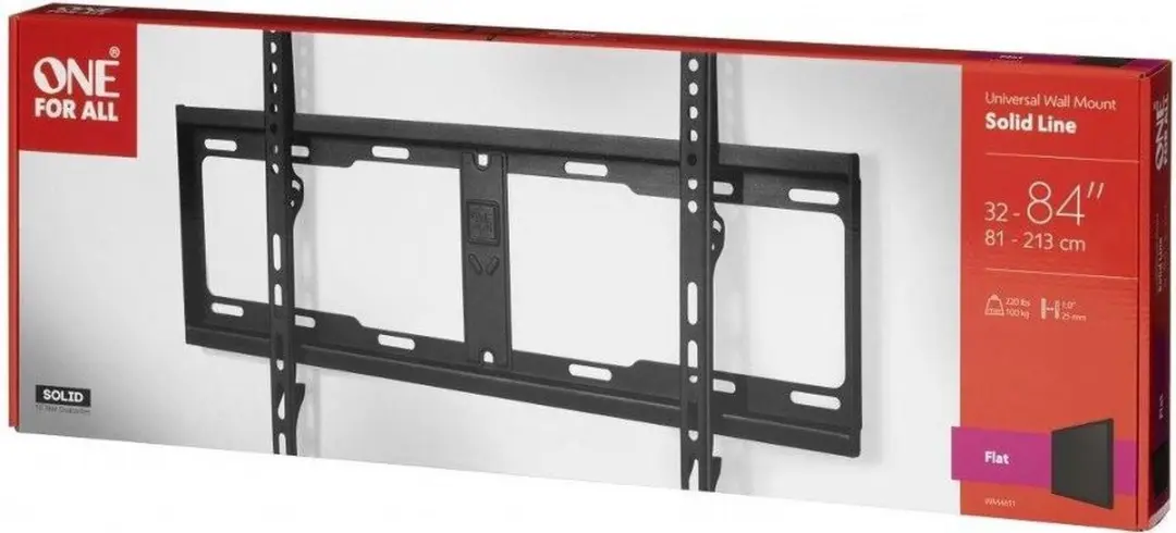 One For All WM4611 TV Muurbeugel - VESA 100x100/200mm - 32-90" - Zwart