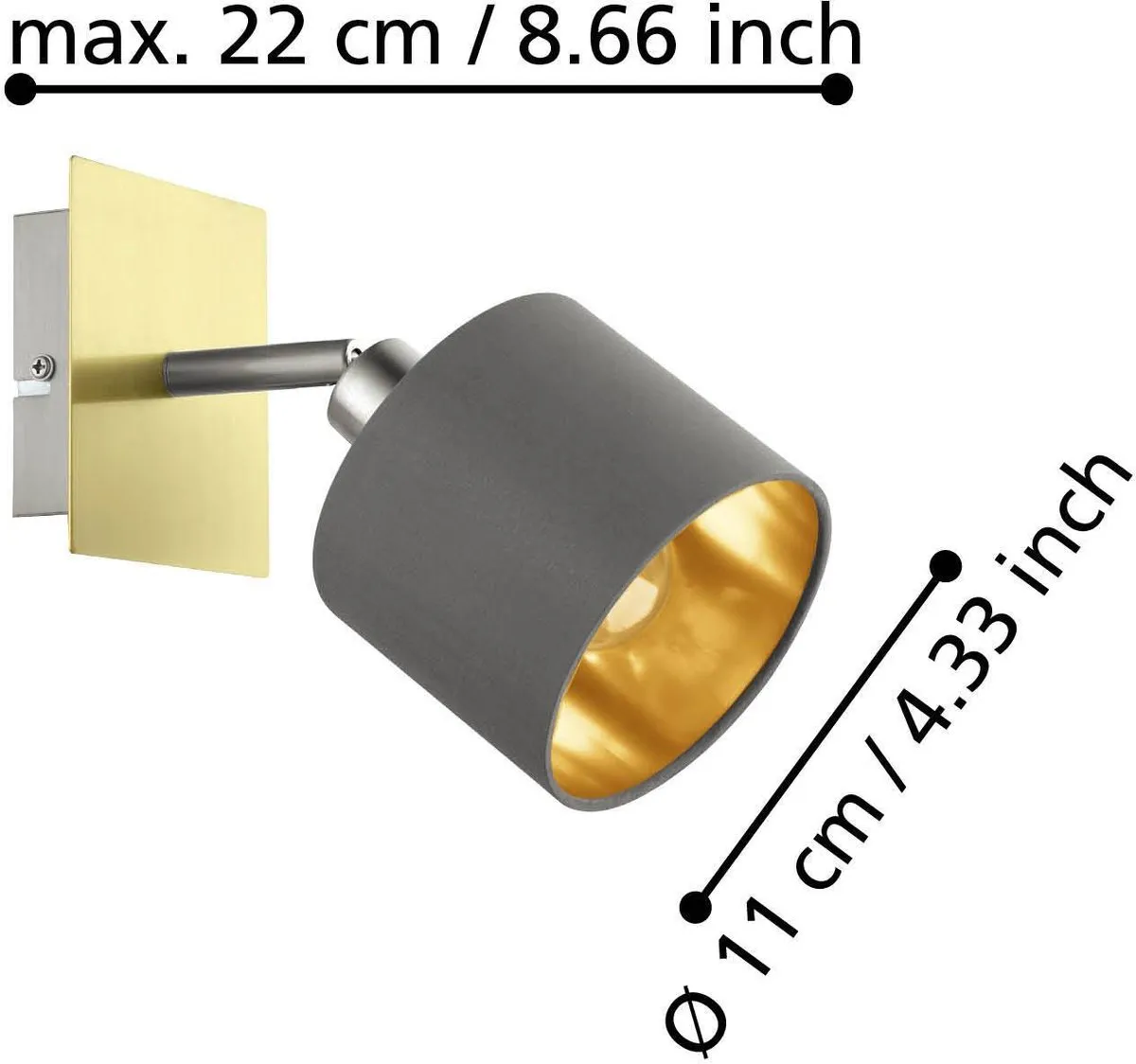Eglo 97536 Plafondverlichting - 1x E14 10W - Ø11cm - Goud/Nikkel