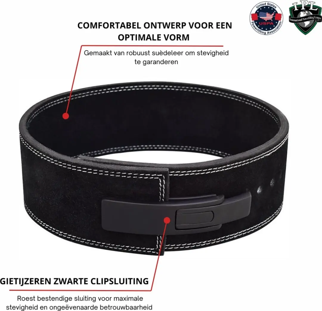 NRG Wellness Pro Powerlift Riem - Gewichthefriem M - Zwart