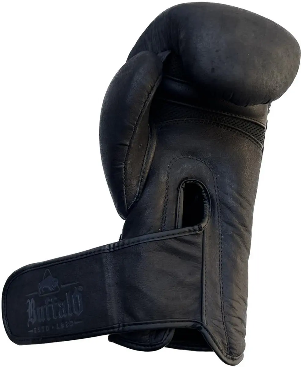 Buffalo Leather Bokshandschoenen 14oz - Zwart
