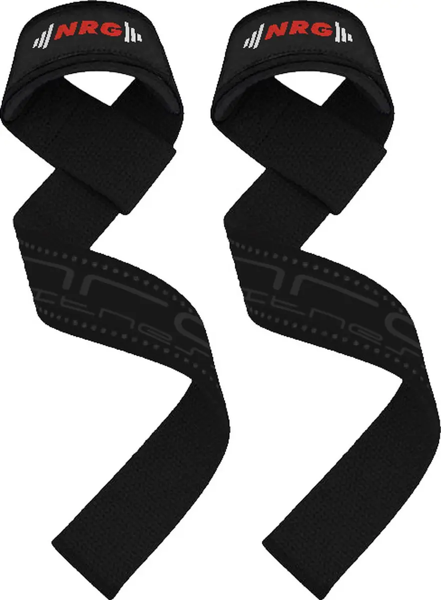 NRG Lever Belt & Lifting Straps Deluxe - Maat M - Zwart/Rood
