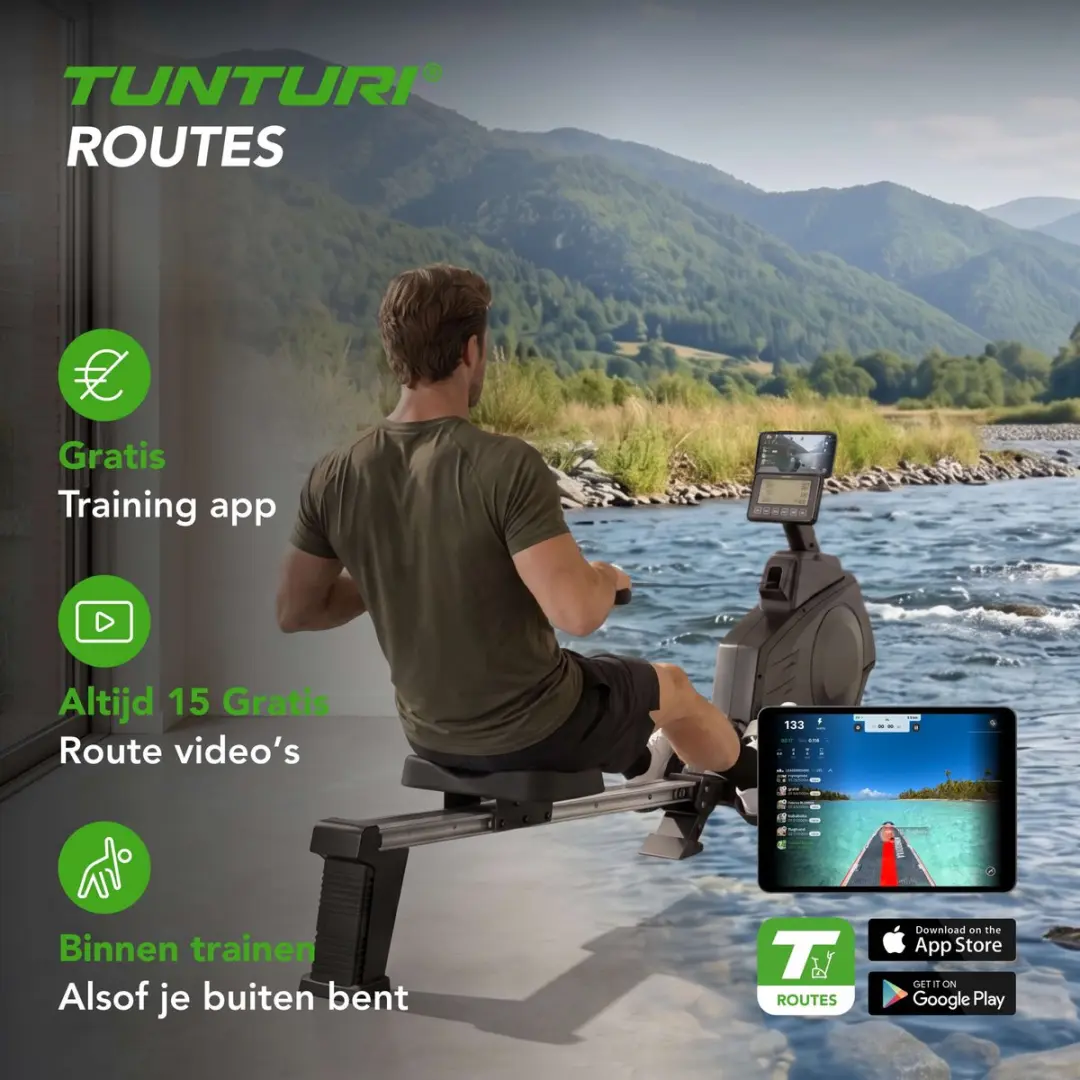 Tunturi Signature R20 Roeimachine - 16 Niveaus - 6 Programma's