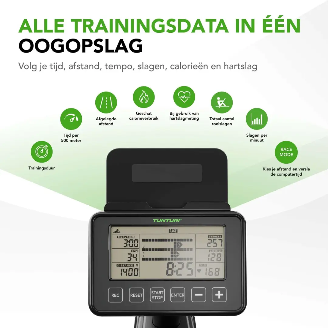 Tunturi Signature R20 Roeimachine - 16 Niveaus - 6 Programma's