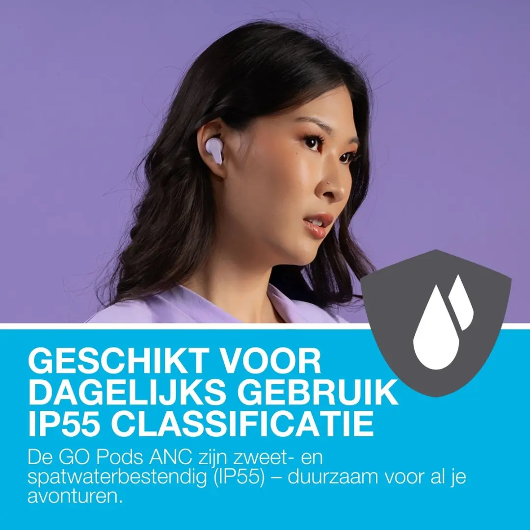 JLab Go Pods ANC IEUEBGOPODSRLLC124 Oordopjes - 26u Batterij - Roze