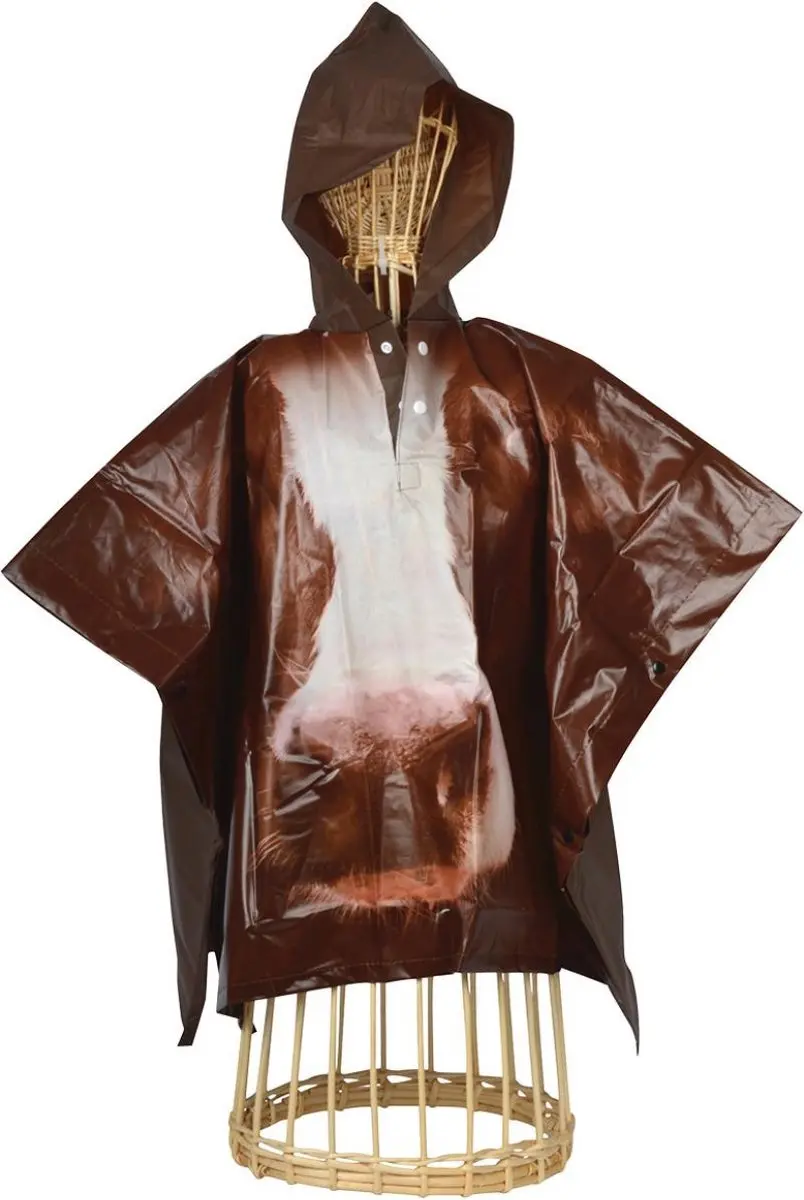 Esschert Design Kinder Regenponcho Koe - One Size - Zwart/Wit