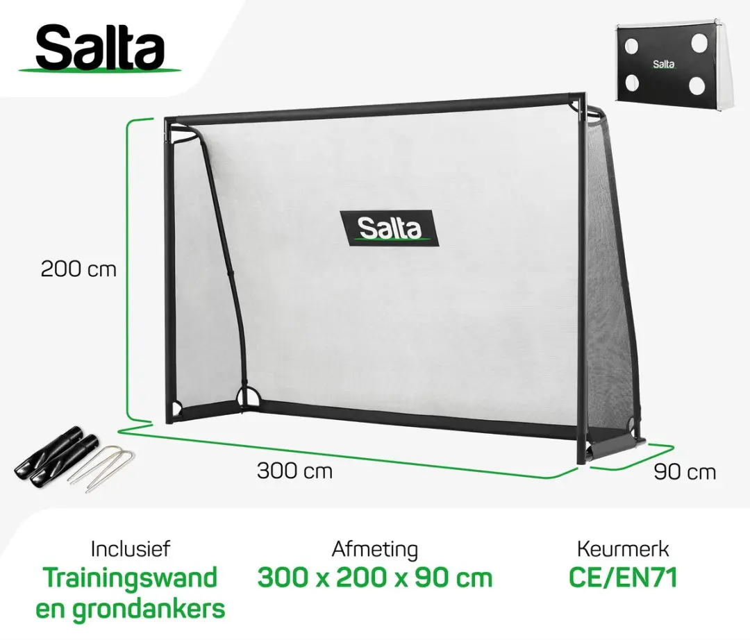 Salta Legend Voetbaldoel 300x200cm - Zwart