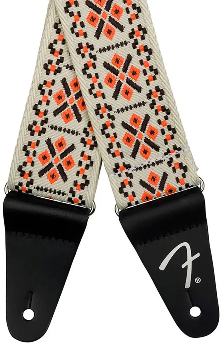 Fender Pasadena Geweven Gitaarband Lattice Orange