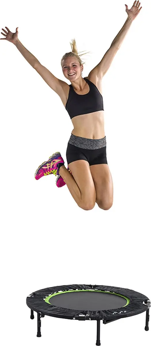 Tunturi Fitness Trampoline 104cm - Opvouwbaar - Zwart/Groen