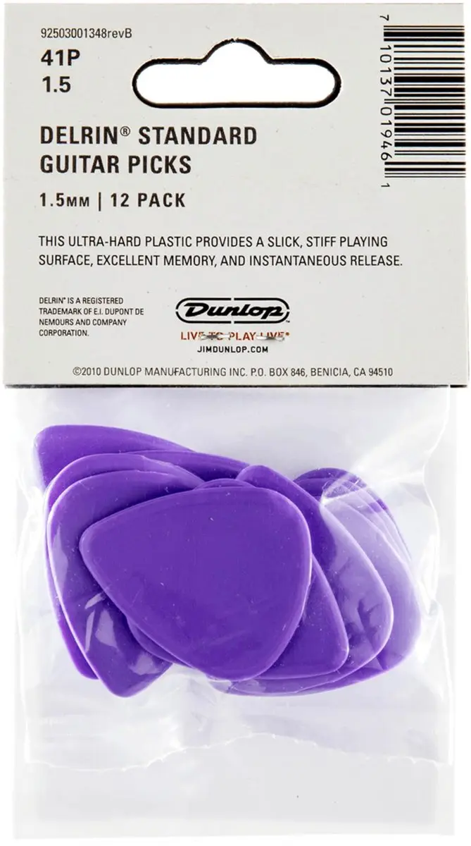 Dunlop 41P150 Delrin Plectrum 1.50mm - 12 Stuks