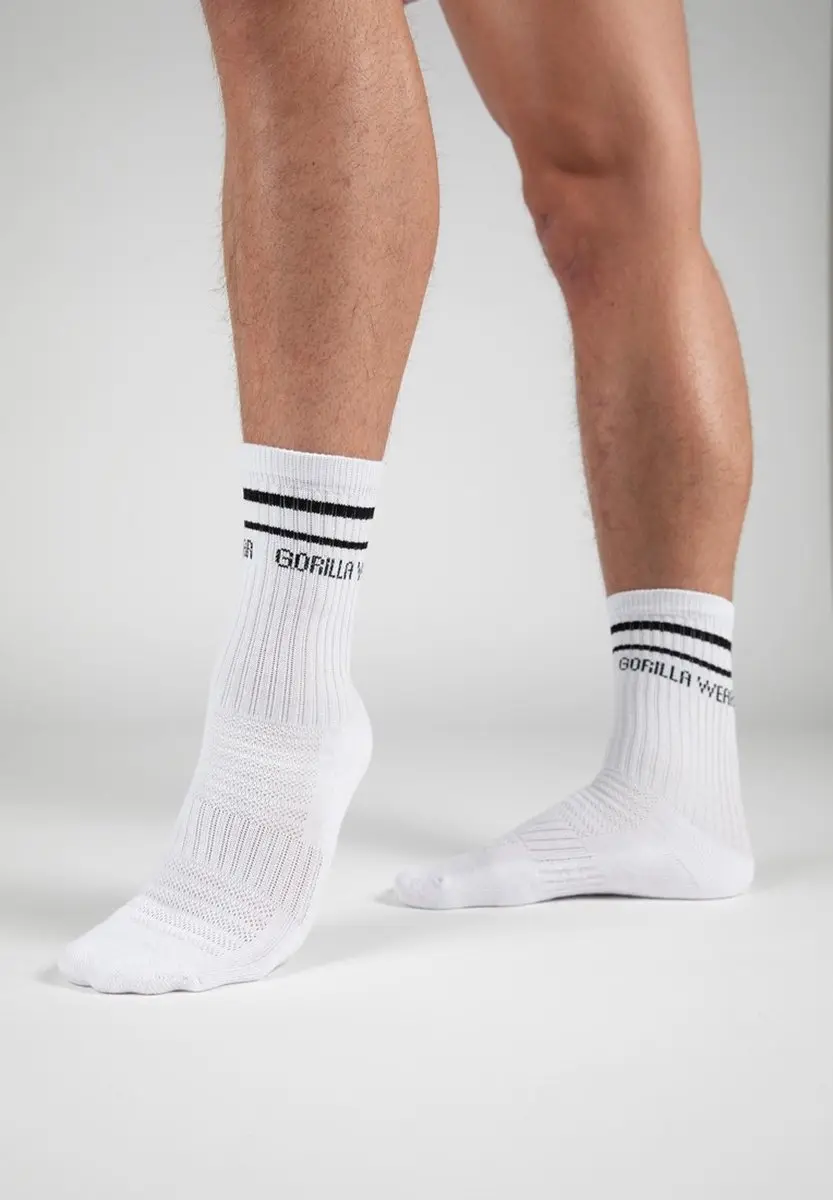 Gorilla Wear Crew Sokken 2-Pack Wit - EU 35-38