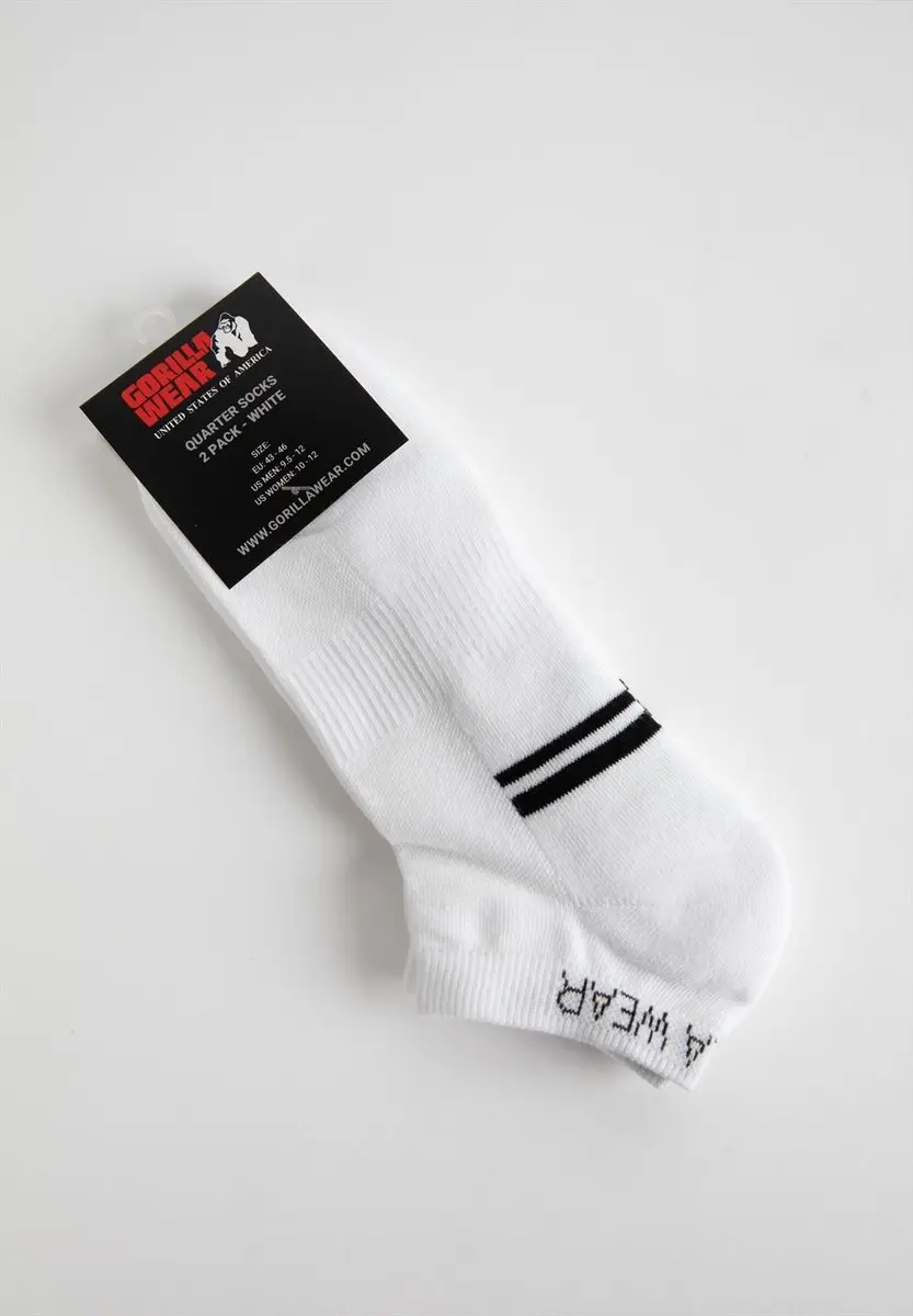 Gorilla Wear Quarter Sokken 2-Pack - Wit - 43-46