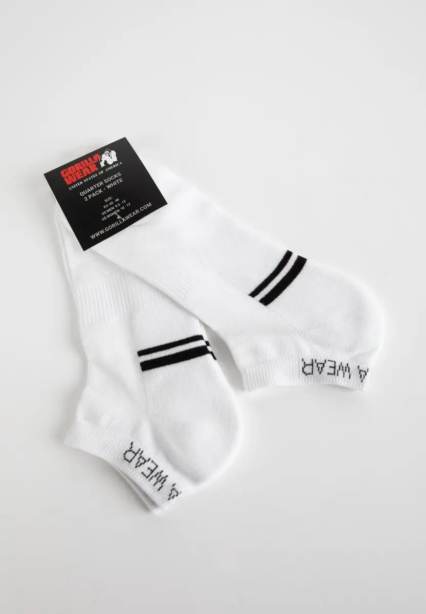 Gorilla Wear Quarter Sokken 2-Pack - Wit - 43-46
