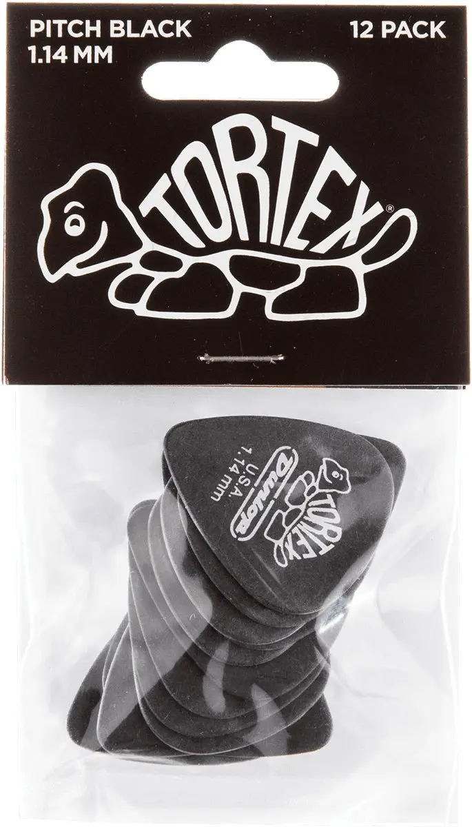 Dunlop Tortex Pitch Black Plectrums 1.14mm