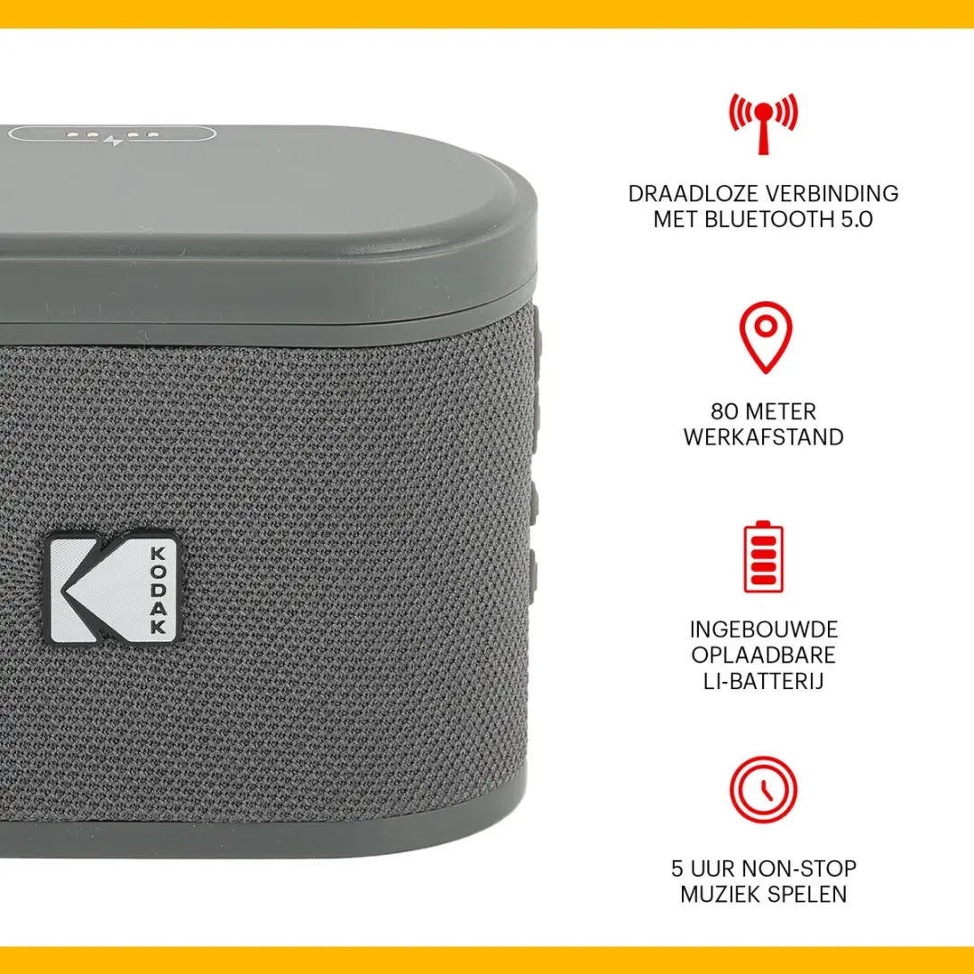 Kodak SoundBrix SBRIX2 Bluetooth Speaker - 5W - 2 Stuks - Grijs