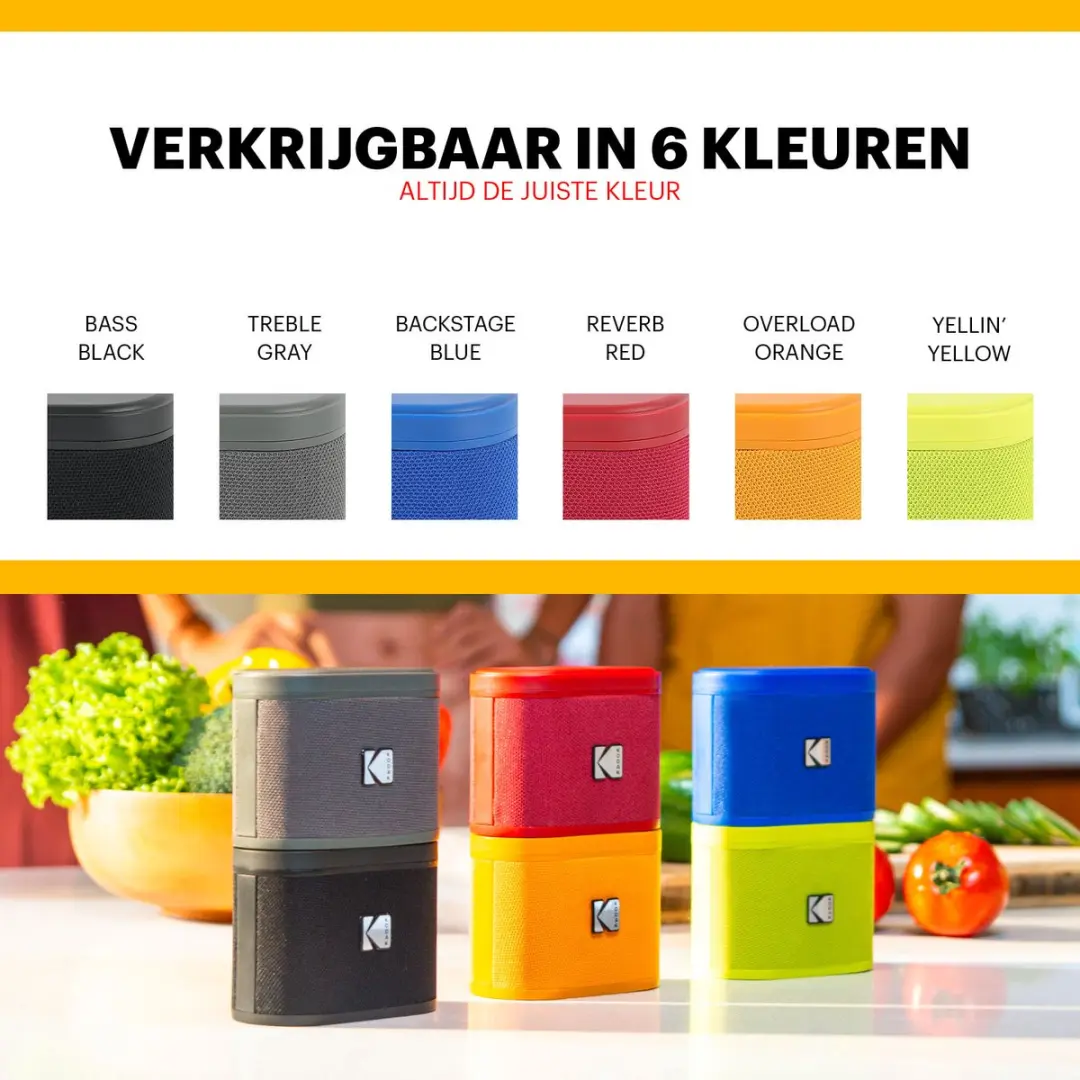 Kodak SoundBrix SBRIX2 Bluetooth Speaker - 5W - 2 Stuks - Grijs - afbeelding 6 van 6