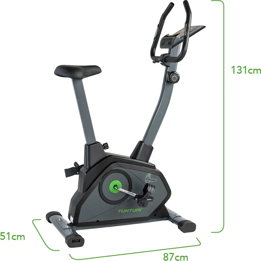 Tunturi Cardio Fit B35 Hometrainer - 8 Niveaus - Zwart/Groen/Grijs