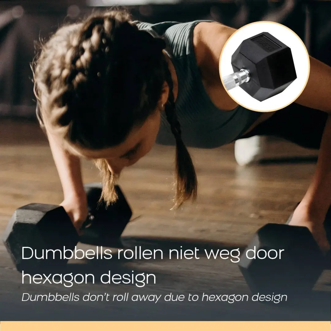 Orange Gym Hex Dumbbell 6KG - Set van 2 - afbeelding 6 van 6